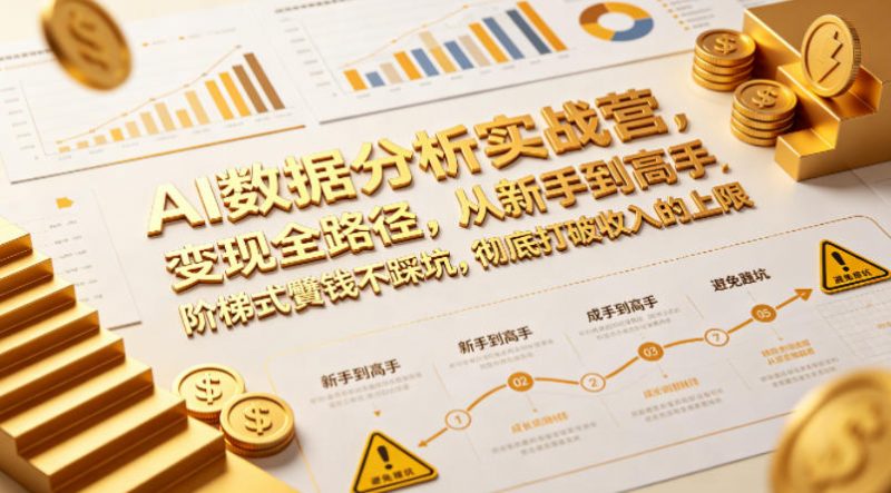 AI数据分析实战营，变现全路径，从新手到高手，阶梯式賺钱不踩坑，彻底打破收入的上限-玻哥网络技术工作室