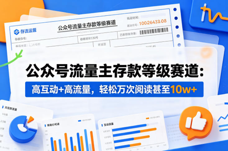 公众号流量主之存款等级赛道，高互动+高流量，轻松达到万次阅读，甚至10w+-玻哥网络技术工作室