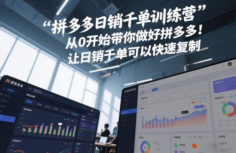 拼多多日销千单训练营，从0开始带你做好拼多多，让日销千单可以快速复制(更新26年4月)-玻哥网络技术工作室