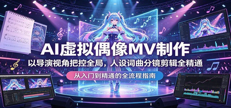 AI虚拟偶像MV制作：以导演视角把控全局，人设词曲分镜剪辑全精通-玻哥网络技术工作室