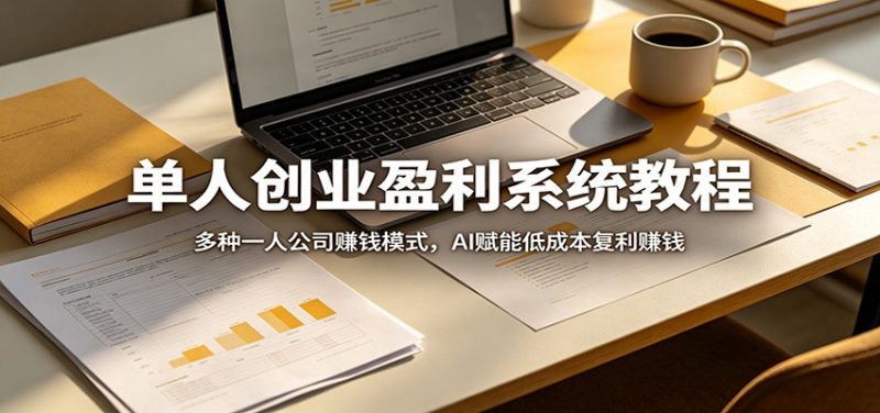 单人创业盈利系统教程：多种一人公司赚钱模式，AI赋能低成本复利赚钱-玻哥网络技术工作室