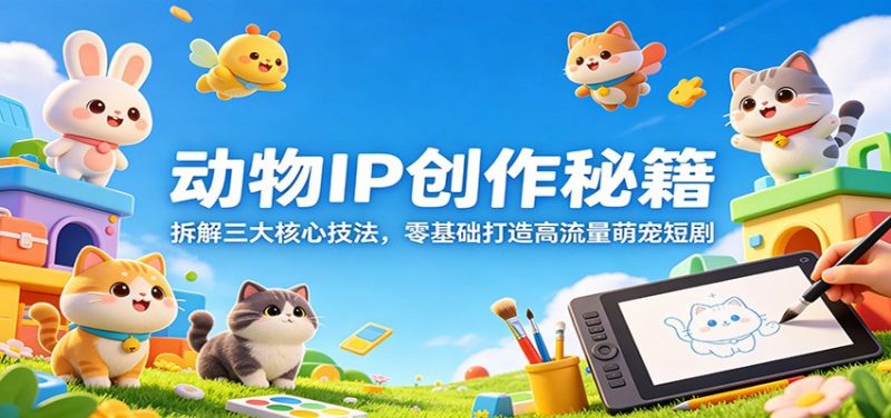 动物IP创作秘籍：拆解三大核心技法，零基础打造高流量萌宠短剧-玻哥网络技术工作室