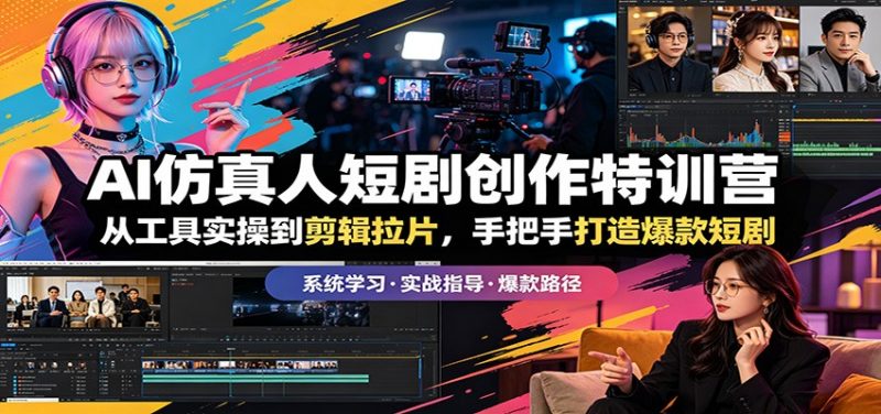 AI仿真人短剧创作特训营：从工具实操到剪辑拉片，手把手打造爆款短剧-玻哥网络技术工作室