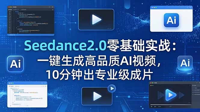 Seedance2.0零基础实战：一键生成高品质AI视频，10分钟出专业级成片-玻哥网络技术工作室