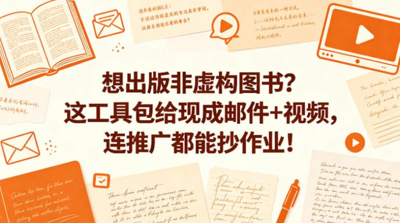想出版非虚构图书？这工具包给现成邮件+视频，连推广都能抄作业！【原创双语字幕】-玻哥网络技术工作室