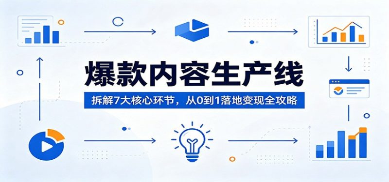 爆款内容生产线:拆解7大核心环节,从0到1落地变现全攻略-玻哥网络技术工作室