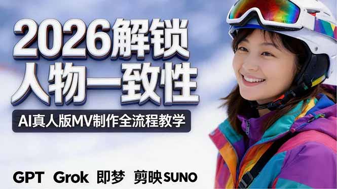 2026独创解锁人物一致性：AI真人版MV制作，不讲空话，不拼概念，全流程实操-玻哥网络技术工作室