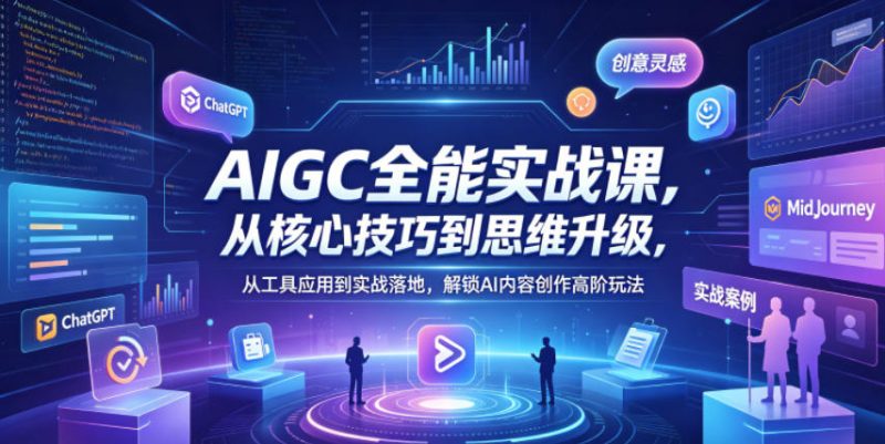 AIGC全能实战课，从核心技巧到思维升级，从工具应用到实战落地，解锁AI内容创作高阶玩法-玻哥网络技术工作室