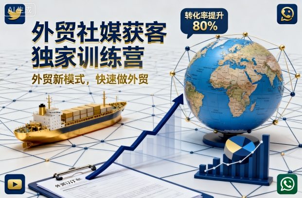外贸社媒获客独家训练营，外贸新模式，快速做外贸(更新26年4月)-玻哥网络技术工作室