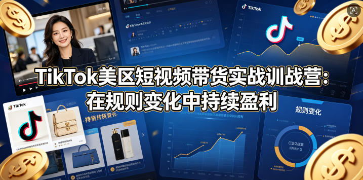 TikTok美区短视频带货实战训战营：在规则变化中持续盈利-玻哥网络技术工作室