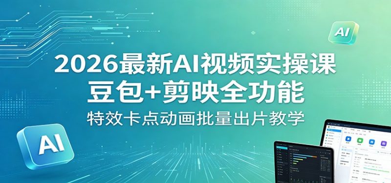 2026最新AI视频实操课：豆包+剪映全功能，特效卡点动画批量出片教学-玻哥网络技术工作室