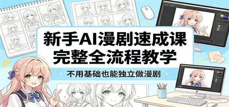 新手AI漫剧速成课：完整全流程教学，不用基础也能独立做漫剧-玻哥网络技术工作室