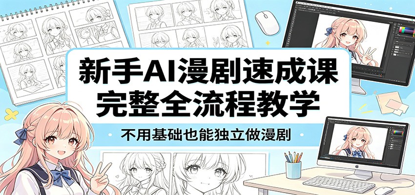 图片[1]-新手AI漫剧速成课：完整全流程教学，不用基础也能独立做漫剧-玻哥网络技术工作室