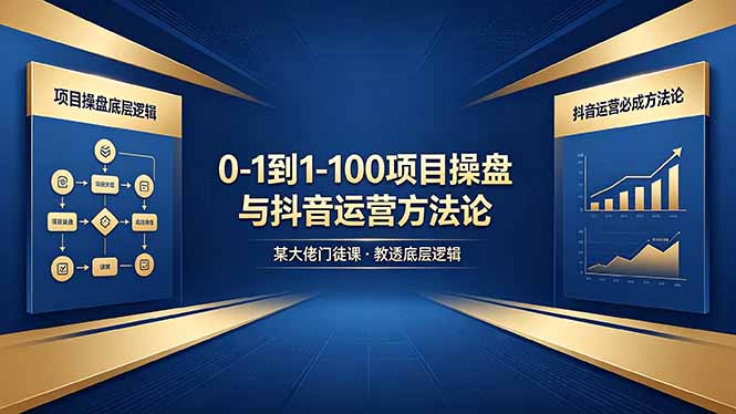 0-1到1-100怎么建?某大佬门徒课教透项目操盘底层逻辑+抖音运营必成方法论-玻哥网络技术工作室