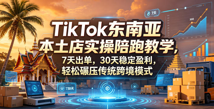 TikTok东南亚本土店实操陪跑教学，7天出单，30天稳定盈利，轻松碾压传统跨境模式-玻哥网络技术工作室