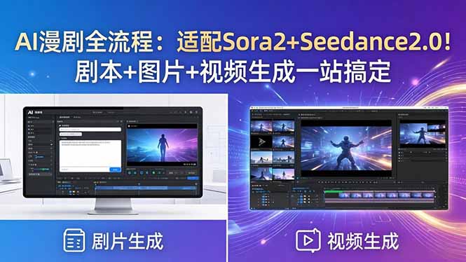 AI漫剧全流程：适配Sora2+Seedance2.0！剧本+图片+视频生成一站搞定-玻哥网络技术工作室