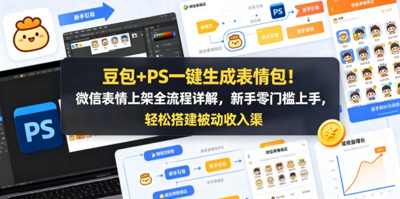 豆包+PS一键生成表情包！微信表情上架全流程详解，新手零门槛上手，轻松搭建被动收入渠道-玻哥网络技术工作室