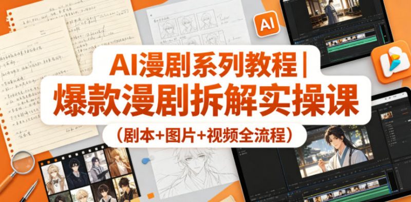 AI漫剧系列教程｜爆款漫剧拆解实操课(剧本+图片+视频全流程)-玻哥网络技术工作室