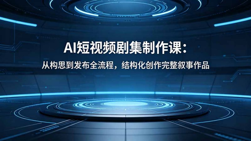 AI短视频剧集制作课：从构思到发布全流程，结构化创作完整叙事作品-玻哥网络技术工作室