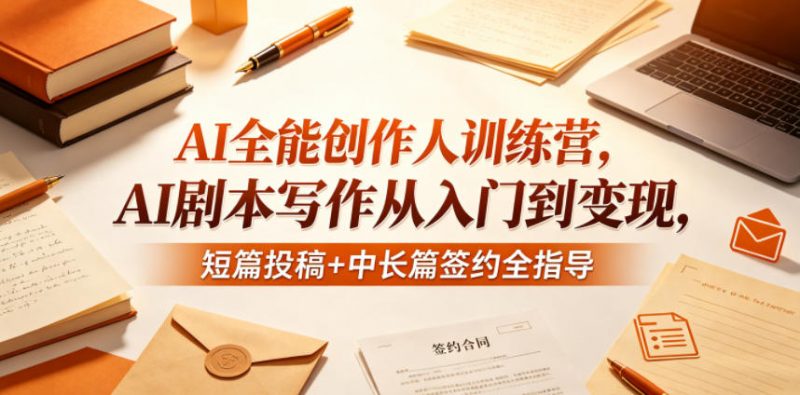 AI全能创作人训练营，AI剧本写作从入门到变现，短篇投稿+中长篇签约全指导-玻哥网络技术工作室