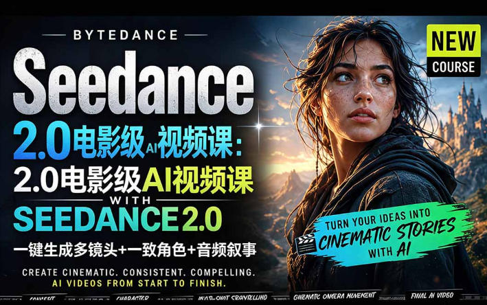 字节跳动的Seedance 2.0 AI电影视频生成制作教程，一键生成多镜头+一致角色+音频叙事-中英字幕-玻哥网络技术工作室