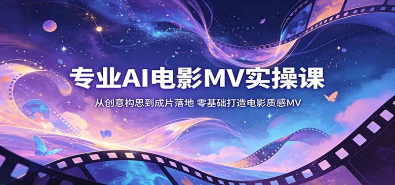 专业AI电影MV实操课：从创意构思到成片落地，零基础打造电影质感MV-玻哥网络技术工作室