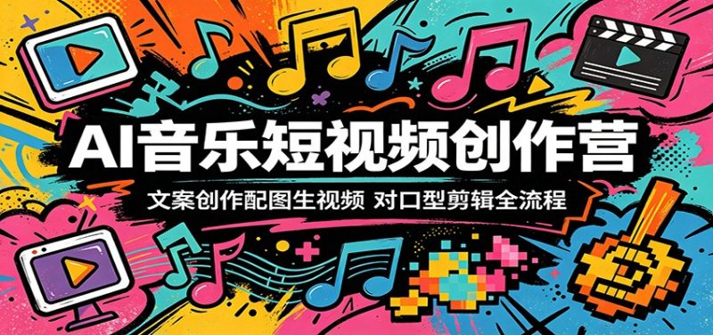 AI音乐短视频创作营：文案创作配图生视频，对口型剪辑全流程-玻哥网络技术工作室