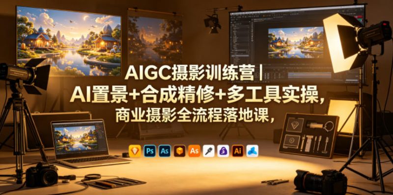 AIGC摄影训练营｜AI置景+合成精修+多工具实操，商业摄影全流程落地课-玻哥网络技术工作室