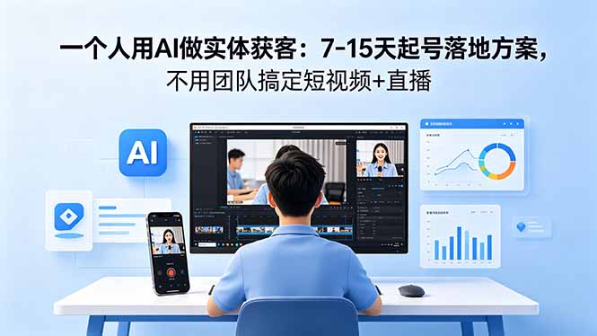 一个人用AI做实体获客：7-15天起号落地方案，不用团队搞定短视频+直播-玻哥网络技术工作室