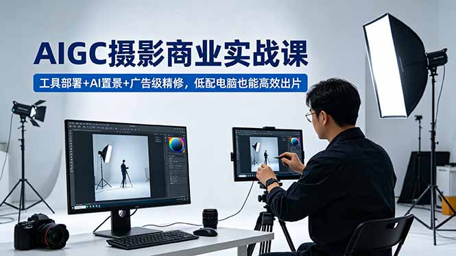 AIGC 摄影商业实战课，工具部署+AI置景+广告级精修，低配电脑也能高效出片-玻哥网络技术工作室