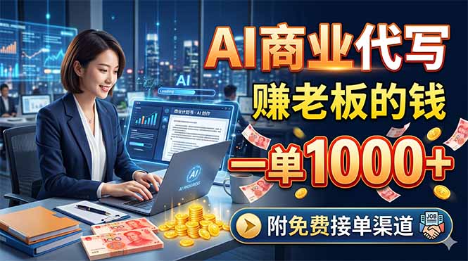 AI商业代写，赚老板的钱，一单1000+，附免费接单渠道-玻哥网络技术工作室