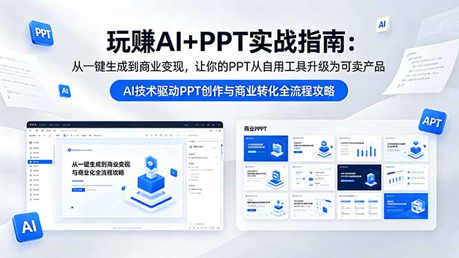 玩赚AI+PPT实战指南-更新5月13：从一键生成到商业变现，让你的PPT从自用工具升级为可卖产品-玻哥网络技术工作室