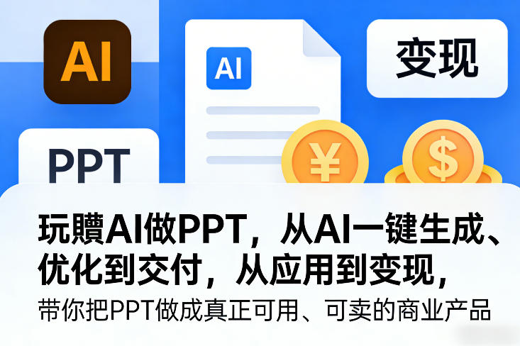 玩賺AI做PPT，从AI一键生成、优化到交付，从应用到变现，带你把PPT做成真正可用、可卖的商业产品(更新0513)-玻哥网络技术工作室