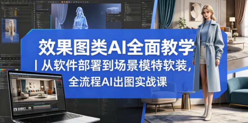 效果图类AI全面教学｜从软件部署到场景模特软装，全流程AI出图实战课-玻哥网络技术工作室