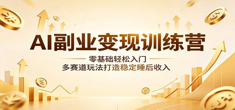 AI副业变现训练营：零基础轻松入门，多赛道玩法打造稳定睡后收入-玻哥网络技术工作室