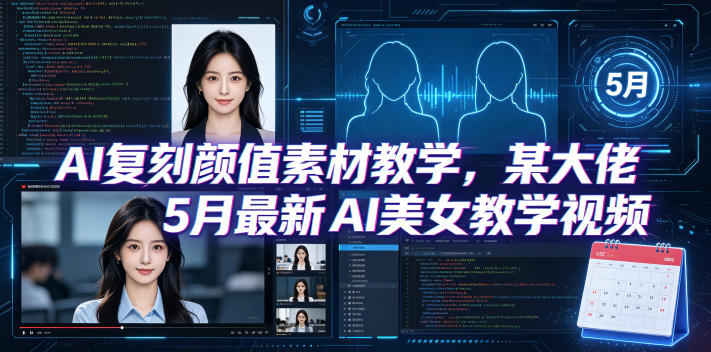 AI复刻颜值素材教学，某大佬5月最新AI美女教学视频，内含4月好物复刻教学-玻哥网络技术工作室