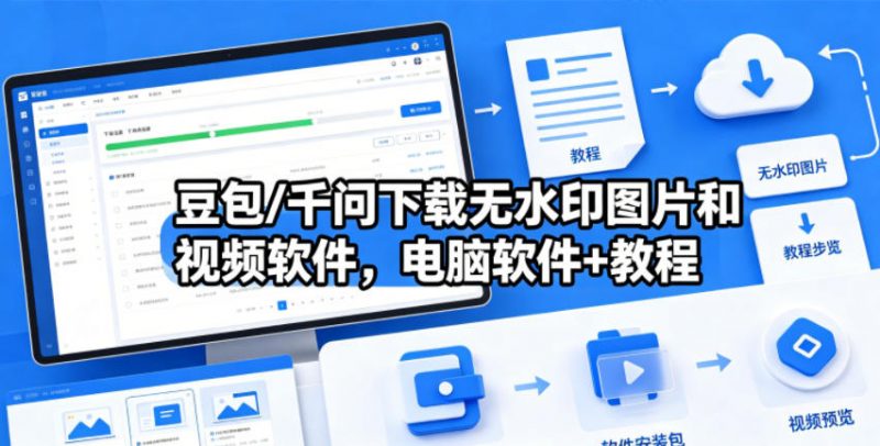 豆包/千问下载无水印图片和视频软件，电脑软件+教程-玻哥网络技术工作室
