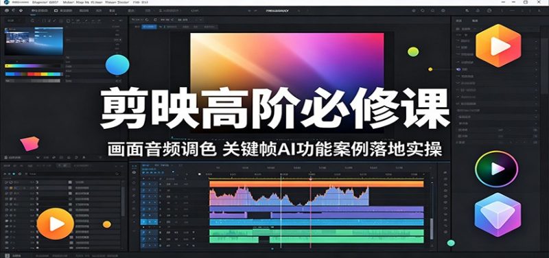 剪映高阶必修课：画面音频调色，关键帧AI功能案例落地实操-玻哥网络技术工作室