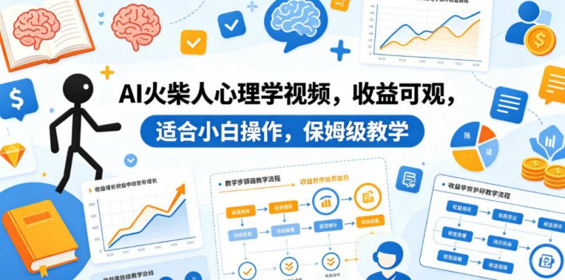 AI火柴人心理学视频，收益可观，适合小白操作，保姆级教学-玻哥网络技术工作室