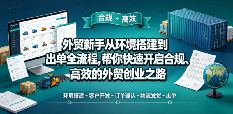 外贸新手从环境搭建到出单全流程，帮你快速开启合规、高效的外贸创业之路-玻哥网络技术工作室