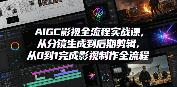 AIGC影视全流程实战课，从分镜生成到后期剪辑，从0到1完成影视制作全流程-玻哥网络技术工作室