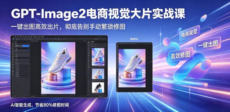 GPT-Image2电商视觉大片实战课，一键出图高效出片，彻底告别手动繁琐修图-玻哥网络技术工作室