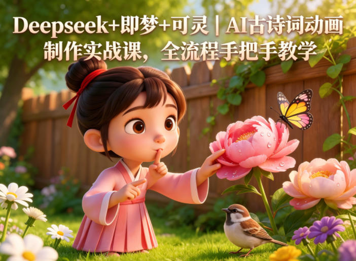 Deepseek+即梦+可灵｜AI古诗词动画制作实战课，全流程手把手教学-玻哥网络技术工作室