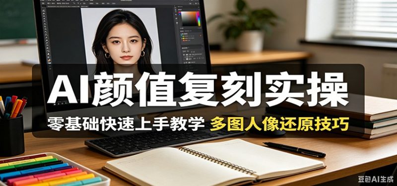 AI颜值复刻实操，零基础快速上手教学，多图人像还原技巧-玻哥网络技术工作室