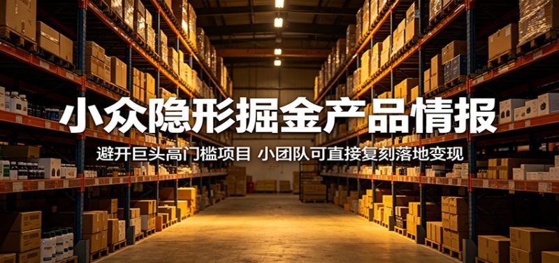小众隐形掘金产品情报：避开巨头高门槛项目，小团队可直接复刻落地变现-玻哥网络技术工作室