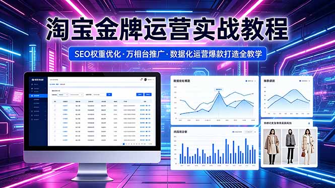 2026 淘宝金牌运营实战教程，SEO权重优化万相台推广，数据化运营爆款打造全教学-玻哥网络技术工作室
