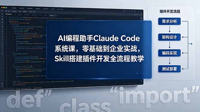 AI 编程助手 Claude Code 系统课，零基础到企业实战，Skill 搭建插件开发全流程教学-玻哥网络技术工作室