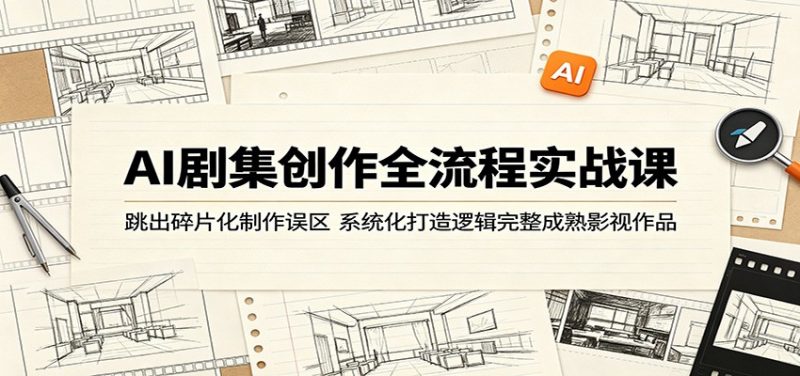 AI剧集创作全流程实战课：跳出碎片化制作误区，系统化打造逻辑完整成熟影视作品-玻哥网络技术工作室