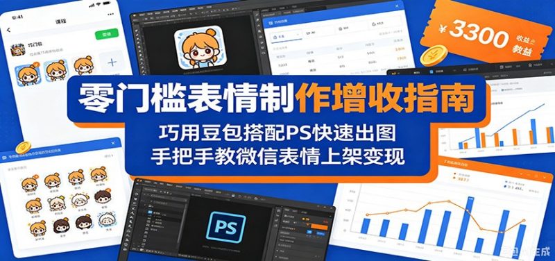 零门槛表情制作增收指南：巧用豆包搭配 PS 快速出图，手把手教微信表情上架变现-玻哥网络技术工作室