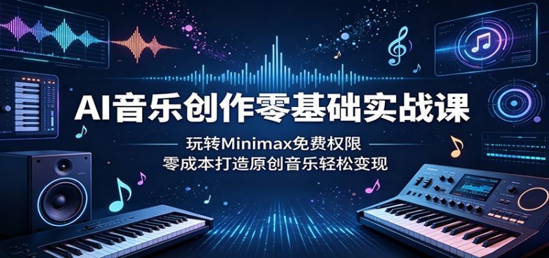 AI音乐创作零基础实战课：玩转Minimax免费权限，零成本打造原创音乐轻松变现-玻哥网络技术工作室